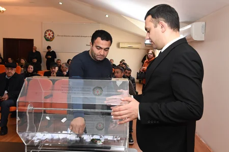 Füzuliyə köçürüləcək ailələr arasında növbəti püşkatma keçirilib