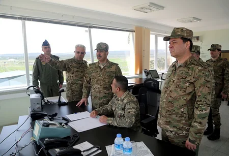 Zakir Hasanov takes part in the opening of the Air Force Training Center