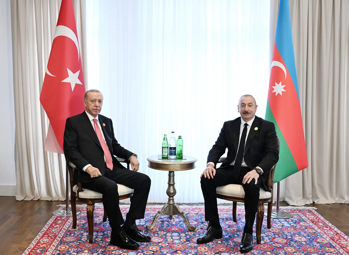 President of Azerbaijan Ilham Aliyev meets with President of Türkiye Recep Tayyip Erdogan in Khankandi