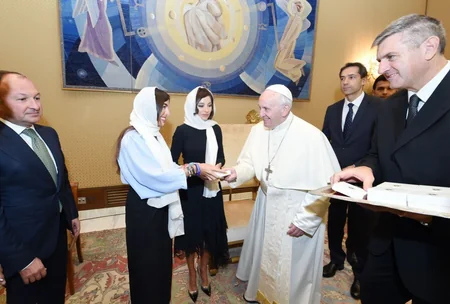 First Vice-President of Azerbaijan Mehriban Aliyeva meets with Pope Francis