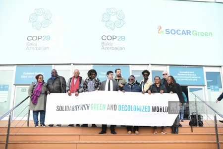Protest action against Dutch and French colonialism held at COP29 venue
