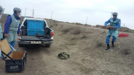 Ağdamın Quzanlı qəsəbəsində 4 ədəd top mərmisi tapılıb