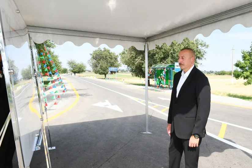 Prezident Goranboyda avtomobil yolunun açılışında iştirak edib - YENİLƏNİB