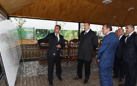 President Ilham Aliyev views Az-Granata vineyards in Shamakhi