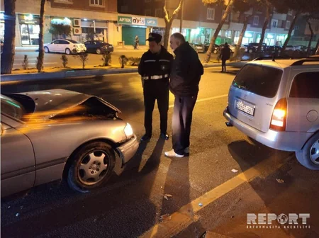 Bakıda iki avtomobil toqquşub - FOTO - VİDEO