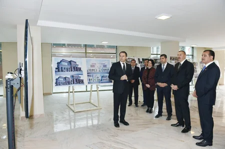 President Ilham Aliyev views construction of Majestic Palace hotel in Ganja