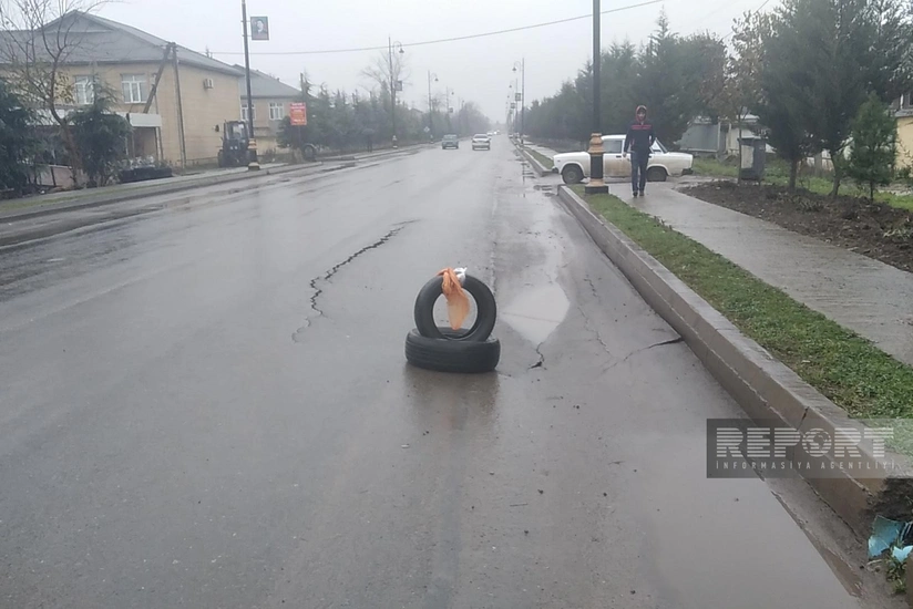 Cəlilabadda yolun bir hissəsi çöküb 