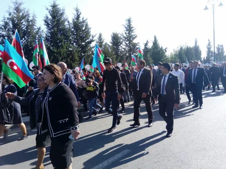 Ağdamda keçirilən Bayraq yürüşü başa çatıb - FOTOREPORTAJ - YENİLƏNİB