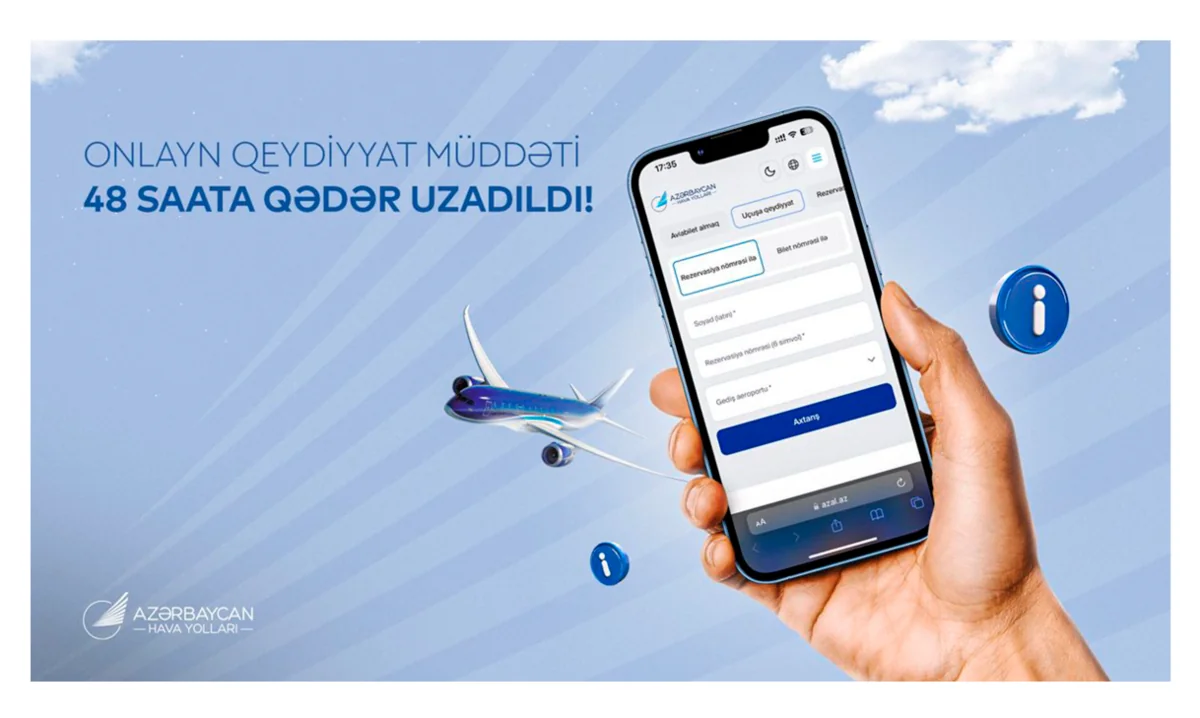 AZAL sərnişinləri üçün onlayn qeydiyyat imkanlarını genişləndirir