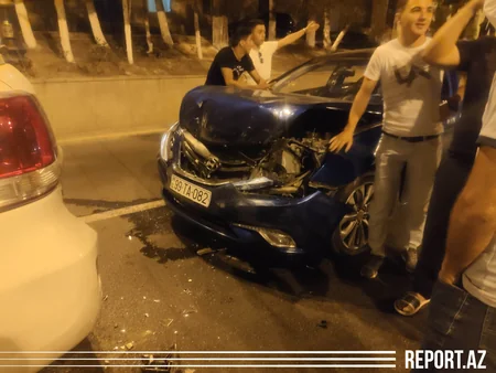 В Сумгайыте столкнулись два автомобиля