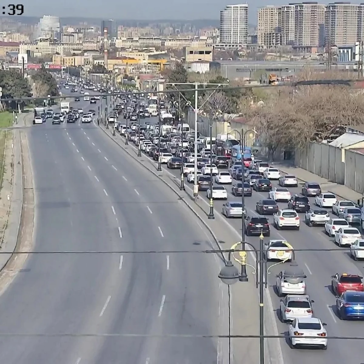 Bakının bir sıra yollarında tıxac müşahidə olunur