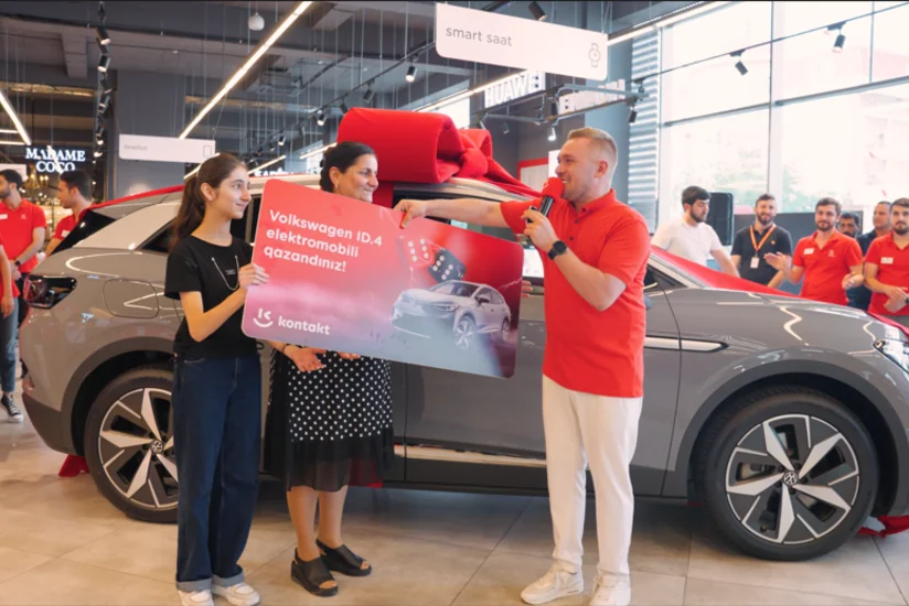“Kontakt”ın “Şeş-qoşa” kampaniyasında birinci elektromobil uduldu