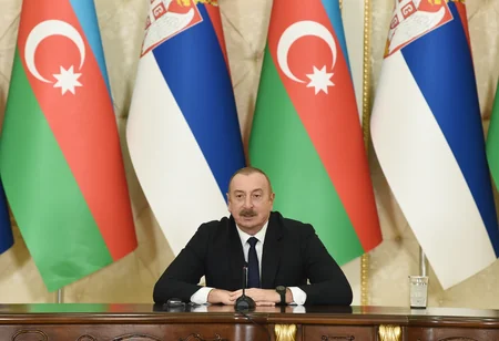 Azerbaijani and Serbian Presidents make press statements