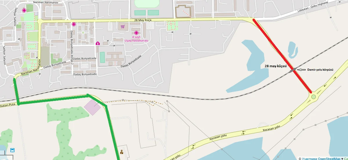 Lökbatan qəsəbəsinin giriş hissəsində hərəkət məhdudlaşdırılır