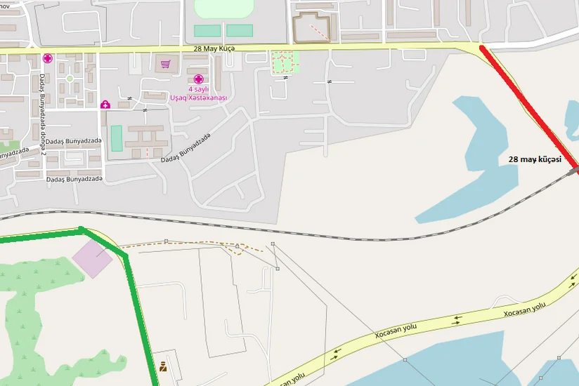 Lökbatan qəsəbəsinin giriş hissəsində hərəkət məhdudlaşdırılır