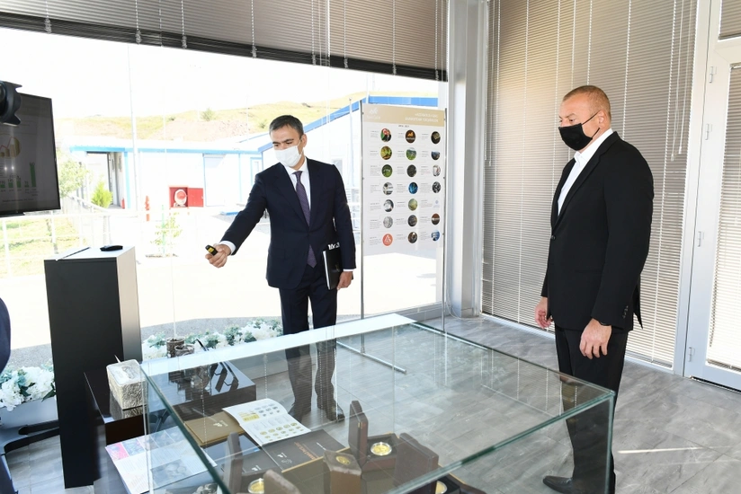 President Ilham Aliyev views activities of Chovdar Integrated Regional Processing Area