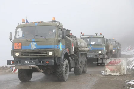 65 cars of Russian peacekeepers move freely on Khankandi-Lachin road