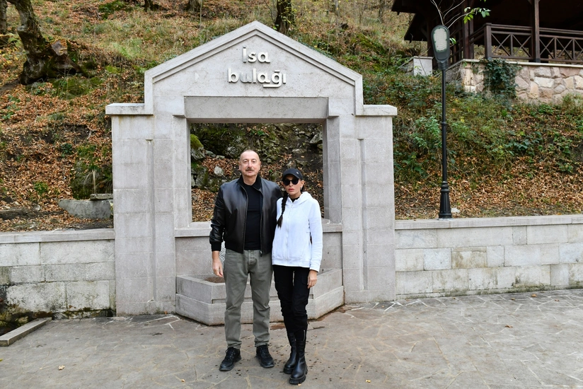 President Ilham Aliyev and First Lady Mehriban Aliyeva visit Isa Spring in Shusha