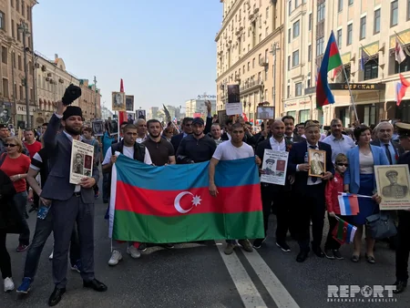 Azərbaycan diasporu Moskvada Ölməz alay aksiyasında iştirak edib