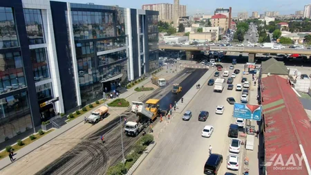 AAYDA: Nərimanov rayonunda Əhməd Rəcəbli küçəsinin bir hissəsi təmir olunur