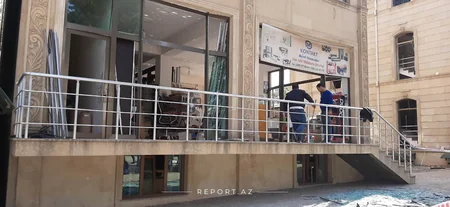 Разрушения в Гяндже в результате обстрела армян