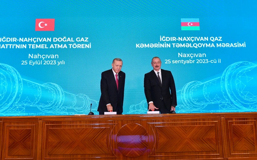 İğdır-Naxçıvan qaz boru kəmərinin təməlqoyma mərasimi keçirilib - YENİLƏNİB
