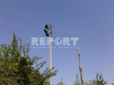Azərbaycanda güclü külək Göyçay rayonunu elektrik enerjisiz qoyub