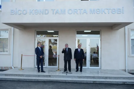 Ağsunun Bico kəndində Heydər Əliyev Fondu tərəfindən inşa olunan yeni məktəb binası istifadəyə verilib
