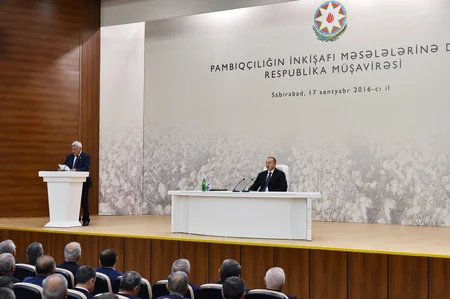 President Ilham Aliyev chaired conference on development of cotton-growing in Azerbaijan