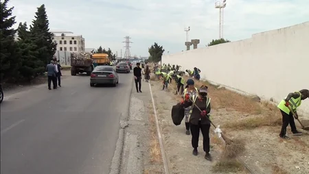 Bakıda yanğına səbəb olan quru ot, kol-kos və məişət tullantıları yığılan sahələr təmizlənib