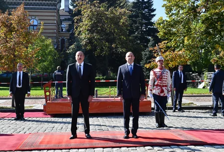 Sofiyada Prezident İlham Əliyevin rəsmi qarşılanma mərasimi olub