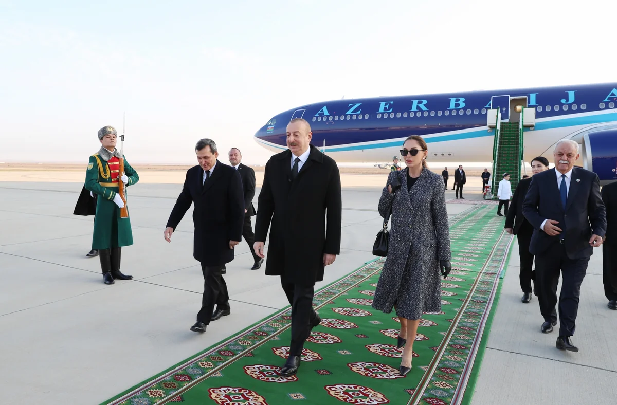 President Ilham Aliyev arrives in Turkmenistan for working visit