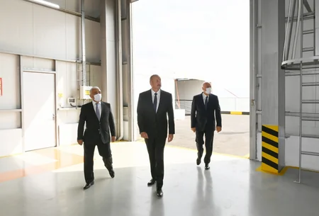 President Ilham Aliyev launches new overpass pumping station of Sumgayit Power Plant
