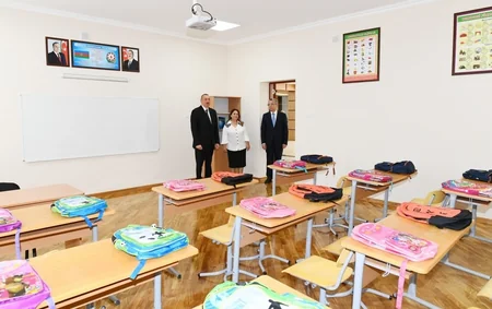 Prezident İlham Əliyev 101 nömrəli məktəbin əsaslı təmir və yenidənqurmadan sonrakı vəziyyəti ilə tanış olub - YENİLƏNİB