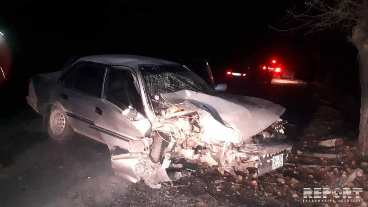 Qəbələdə avtomobilini ağaca çırpan sürücü xəsarət alıb - FOTO