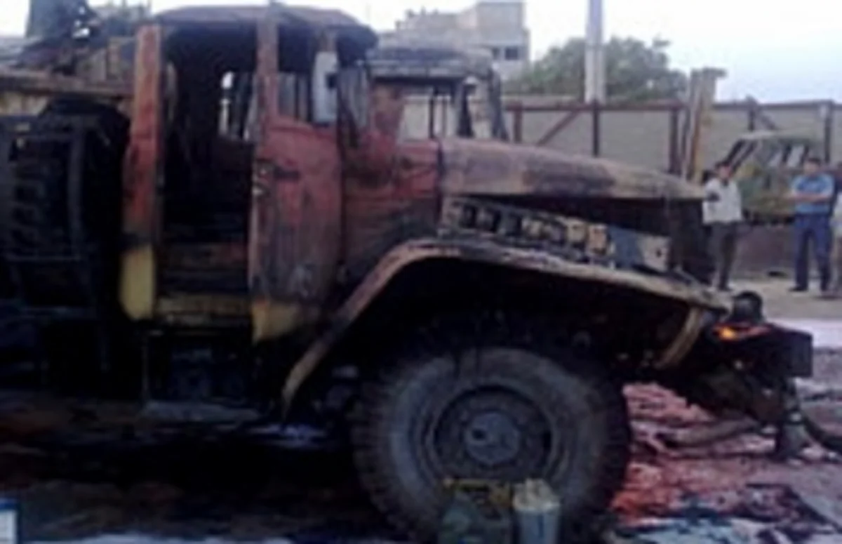 ​Şəkidə ot yüklənmiş yük avtomobili yanıb