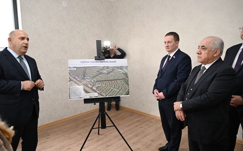 Belarus PM gets acquainted with progress of restoration work in Sarijali village in Azerbaijan's Aghdam district