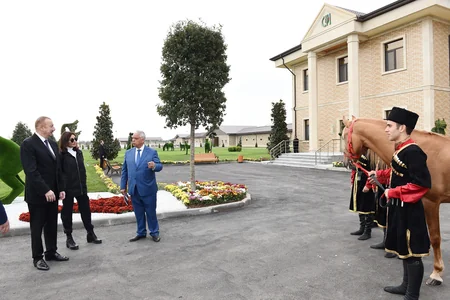 President Ilham Aliyev attends opening of Qarabag Equestrian Complex