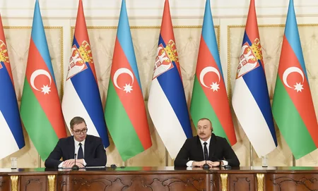 Azerbaijani and Serbian Presidents make press statements