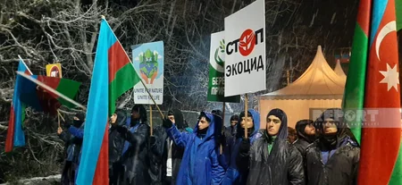 Несмотря на морозную погоду, экоакция на дороге Ханкенди-Лачын продолжается