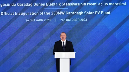 Prezident Qaradağ Günəş Elektrik Stansiyasının rəsmi açılış mərasimində iştirak edib - YENİLƏNİB-2