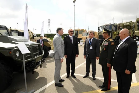 President Ilham Aliyev views 3rd Azerbaijan International Defense Exhibition ADEX 2018