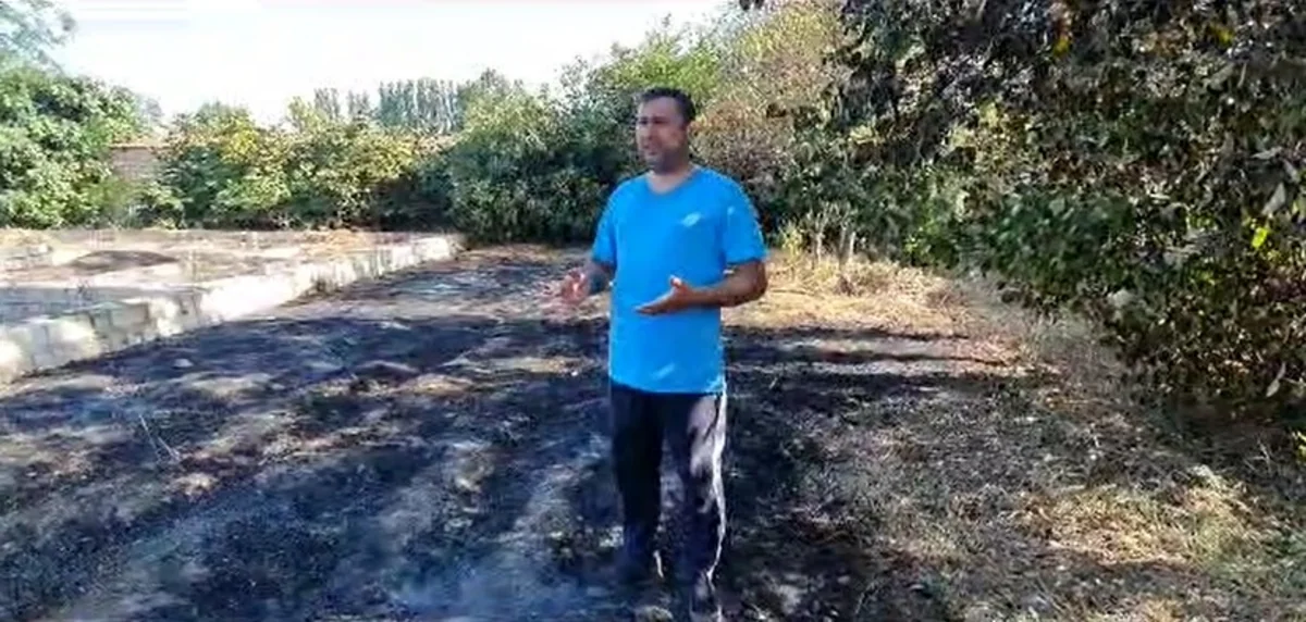 Şabranda vətəndaşa məxsus həyətyanı sahənin qəsdən yandırıldığı məlum olub