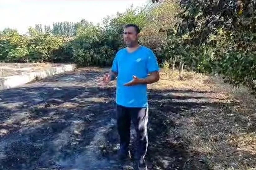Şabranda vətəndaşa məxsus həyətyanı sahənin qəsdən yandırıldığı məlum olub