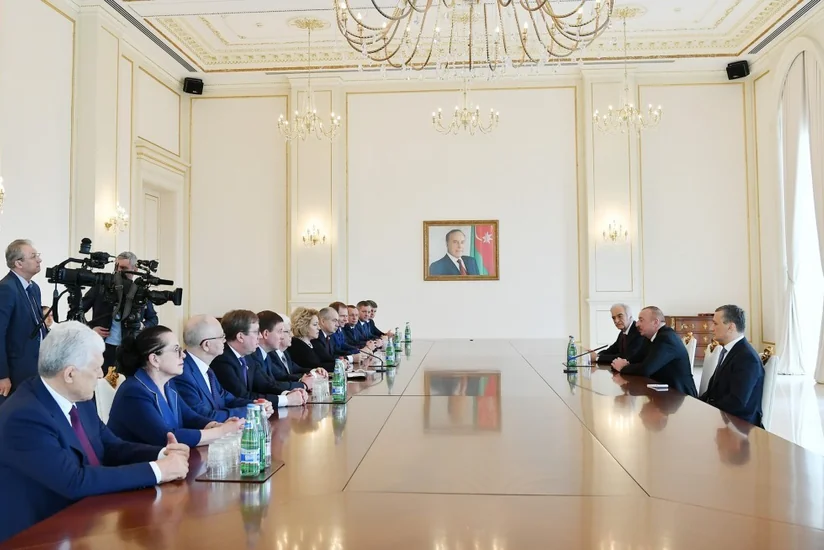 President Ilham Aliyev receives delegation led by Chairperson of Federation Council of Russian Federal Assembly