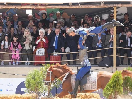 Turkish President watches performance featuring Karabakh horses