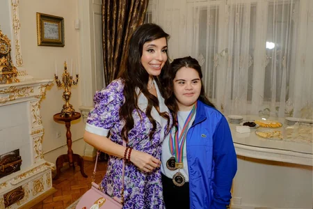 Leyla Əliyeva Azərbaycan Autizm Assosiasiyasının idmançı uşaqları ilə görüşüb