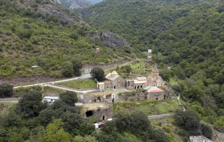 President Ilham Aliyev and First Lady Mehriban Aliyeva visit Khudavang monastery complex in Kalbajar