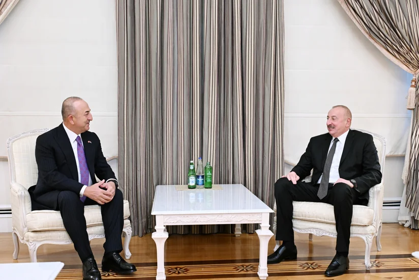 Prezident İlham Əliyev Türkiyənin sabiq xarici işlər naziri Mövlud Çavuşoğlunu qəbul edib