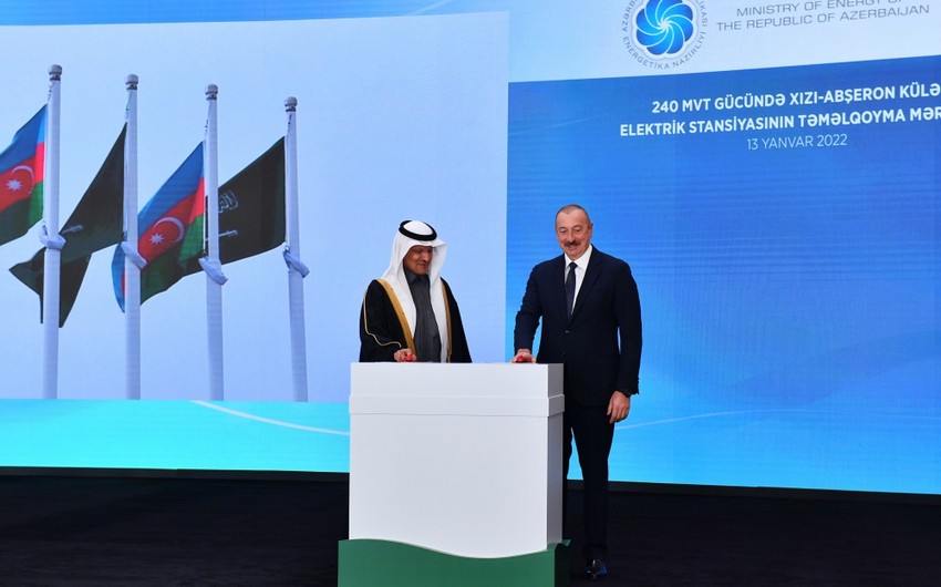 Prezident Xızı-Abşeron Külək Elektrik Stansiyasının təməlqoyma mərasimində iştirak edib